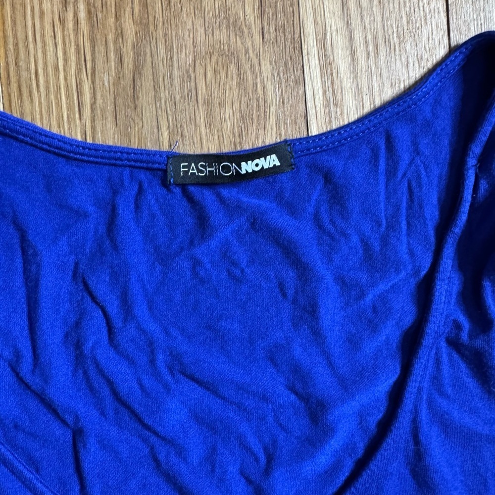 Fashion Nova Royal Blue Crop Set - Picture 5 of 5